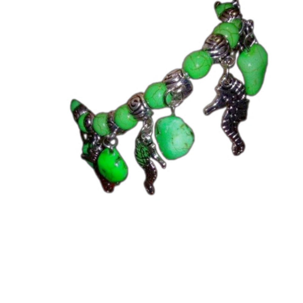*1/2 OFF SALE Green Howlite Set of 2 Bracelets*